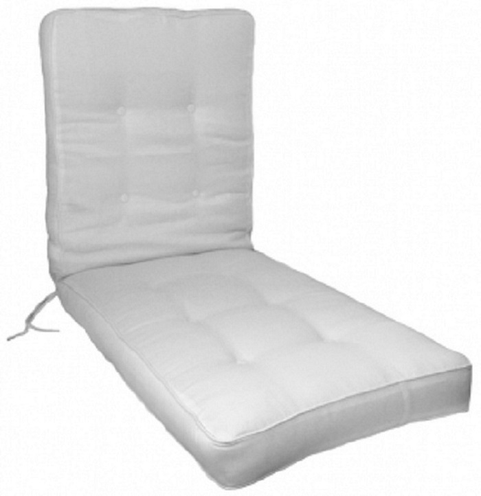Button Tufted Box Edge Chaise Lounge Cushion 23"x73"x4"